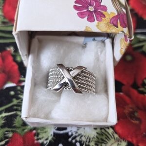 Sterling Silver X Ring